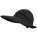 Simplicity Hats for Women UPF 50+ UV Sun Protective Convertible Beach Visor Hat Black