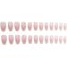 U-K Fake Nail Pink Heart False Nail Acrylic Full Cover Fingernails Press on Nails Set Artificial Long False Nail for Women Girls 24 PCS Practical & Professional