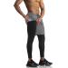 WIRIST 2 in 1 Running Pants for Men, Tight Workout Compression Pants for Men, Gym Athletic Pants Shorts Leggings with Pocket Grey X-Large