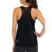 ICTIVE Workout Tops for Women Loose fit Racerback Tank Tops for Women Mesh Backless Muscle Tank Running Tank Tops Large Black