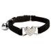 DAIXI Cat Collar with Safety Belt and Bell Heart Bling 8-11 Inches Black
