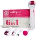 Dermaroller 6 in 1 for the facial body - Skiny Up Titan micronadel Derma Roller 2.00 mm Derma stamp for topical application/different sizes to buy/CE ISO and MHRA approval 2.5mm+0.5mm+2.0mm+Facial Cleansing Brush
