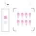 Ombre Pink Press on Nails with Rhinestone Gradient - 24Pcs Super Long Square Coffin False Nails for Women and Girls - Buy Online on SooperMarket.com