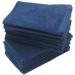 3-Pack Terry Fingertip Hand Towels 100% Cotton, 11"x18", Hemmed Fingertip Towel, Soft and High Absorbent (3, Navy) Navy 3