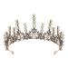 SWEETV Vintage Pearl Tiara  Bronze Queen Crown for Women  Royal Wedding Tiaras and Crowns for Bride  Jeweled Birthday Quinceanera Pageant Prom Headpieces Valerie