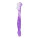 False Teeth Brush Plaque Removal Denture Toothbrush Double Sided Ergonomic Portable Soft Hair for Home Travel for Elderly(Purple)