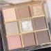 Lovelycat 9 Colors Glitter Eyeshadow Makeup Palette Matte High Pigmented Colorful Creamy Texture Eye Shadow Powder Natural Waterproof Long Lasting Eyeshadow Powder Cosmetics (pink grey)