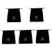Gogogmee 5 Pcs Hair Dryer Storage Bag Cotton Drawstring Bags Drawstring Makeup Bag Sack Flannel Black