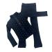 LIUHUO Figure Skating Training Wear Girls Black Shiny Rhinestone Top and Pants Sets Medium