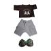 Teddy Bear Clothes Hugs Outfit Plus Shoes fits Build a Bear Build Your Bears Wardrobe (Brown)