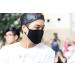 Korean Unisex Kpop Basic Black Cotton Face Mask + Oil Blotting Paper Bundle - Buy Online on SooperMarket.com
