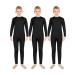Silkfly 3 Set Boys Thermal Underwear Set Base Layer Fleece Lined Long Johns for Kids Shirt and Pants Set for Boys Winter Large