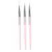 Nail Art Dotting Liner Brush, 3pcs UV Gel Painting Pen Drawing Tool Set Rhinestone Handle, UV Gel Dotting Painting Drawing Polish Manicure Tools(pink)