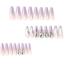 24pcs Light Purple Rhinestone Flower Pattern Long Coffin False Nails - French Fake Nails for Women and Girls - Buy Online on SooperMarket.com