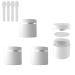 Zeoabsy 4 pieces 30ml emptiness Matt white Double-walled plastic cream can with screw cap with silver edge plastic socket snack screw socket ointment put cosmetic can for gels creams