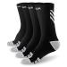 DOVAVA Dri-tech Compression Crew Socks (4/6 Pairs), Comfort Anti-Blister Boost Circulation Large-X-Large Black (4 Pairs)