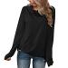 Womens T Shirts Multiple Pack Casual Long Sleeve Sweatshirt Turtleneck Top Cute Pullover Relaxed Fit Womens Clothes Black Large