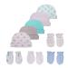 Baby hat and Mittens Set Newborn - Baby Hats Caps & Baby Scratch Mittens Gloves for Baby Boys Girls 0-6 Months 100% Cotton color5