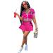 Womens Casual Sports 2 Piece Outfits Skirt Sets Athletic Tank Crop Top Tennis Golf Skorts Skirts Activewear Hm6608-rose X-Large