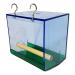 Birds LOVE Bird Feeder Seed Catcher Tray Hanging Cup Food Dish for Cage for Small Birds Lovebirds Cockatiels Canaries Sun Conures Blue with Green Bottom