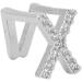 Plated English Letter X Teeth Brace Metal Fashionable Teeth Decoration Jewelry for Party (Silver Color) - Buy Online on SooperMarket.com