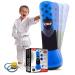 Whoobli Punching Bag for Kids Incl Boxing Gloves | 3-10 Years Old Adjustable Kids Punching Bag with Stand | Boxing Bag Set Toy for Boys & Girls (Red White) Ninja- Blue