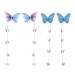 10 Pairs Tassel Butterflies Hair Clip Blue Pink Butterflies Hairpin Double Layer Fabric Butterfly Clips Flower Fairy Crown Flower Fairy Accessories for Beautiful Girls