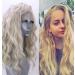 Hair Washing Caps for Adults Hair Ladies Wig Fancy Dress Party Cosplay Hairpieces Curly Wavy Blonde Wig V Show Store Hair Gold One Size - Buy Online on SooperMarket.com