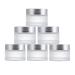 6 pieces empty glass cream can 30ml small travel cream can with screw cap leakproof refillable glass container round for lotions essential oils lip balm matt transparent