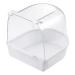 POPETPOP Caged Bird Bath Multi Cage Bird Bath Covered for Small Brids Canary Budgies Parrot White
