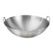 DELURA Japanese Wok Chinese Cooking Pot Kitchen Frying Pan Stainless Steel Pan Cooking Pan with Handle Frying Pan Wok Pan Stainless Steel Cooking Utensils (Color : Silver Size : 32X32CM) 32X32CM Silver