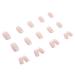 24PCS Glossy French Tip Press-On Acrylic Nails Set - Nude Pink Short Coffin Style with Glue | Full Cover Stick-On False Nails for Women and Girls - Buy Online on SooperMarket.com