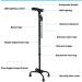 Quad Walking Stick Balancing Mobility Aid for Men and Women Lightweight Walking Cane with LED Flashlight Four Prong Sturdy Aluminum Crutch for Elderly - Buy Online on SooperMarket.com