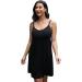 Sosolism Women's Nursing Nightdress with Padded Lace Trim Breastfeeding Dress Adjustable Strap Maternity Nursing Dress Black M