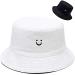 Malaxlx Unisex Bucket Hat Beach Sun Hat Aesthetic Fishing Hat for Men Women Teens, Reversible Double-Side-Wear Smile Face