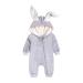 Kids Tales Newborn Baby Winter Warm Outfits Cute Rabbit Ear Hooded Zipper Romper 6-9 Months Thick Fleece 01