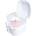 Denture Case Orthodontic Dental Retainer Box False Teeth Storage Container Dentures Container with Filter for Home & Travel White