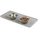 mDesign Small Square Pet Food and Water Bowl Mat - Waterproof Non-Slip Silicone Placemat for Dogs and Cats - Durable and Food Safe - Gray Linelle Collection - Buy Online on SooperMarket.com