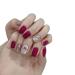 Wearing nail art nail patches for autumn and winter appearing white and purple with pearl gloss The nail patches are detachable (Color : B Size : Gold plated sealant glue version) 1 count (Pack of 1) B