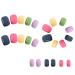 Closer 1Set Rainbow Jumping Colours False Nails Wearable Press on Nails Full Cover Nail Tips