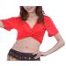BellyLady Belly Dance Short Sleeved Wrap Top Red
