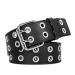 XZQTIVE Double Grommet PU Leather Belt for Women/Men Punk metal Jean Belt Wide 1.5 Inch Fit Pants 22-35inch 01 Black