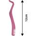 Eyelash Applicator Tool - 2 in 1 Double Ended Lash Tweezers with Comb, Curved Nipper - Pink - Buy Online on SooperMarket.com