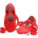 WENDYWU Girls Ballet Dance Shoes Purple Flat Slipper with Ribbon - Size 3 Big Kid (Red) - Buy Online on SooperMarket.com