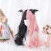 Lolita Wig 60CM Long Wavy Black Pink Ombre - Cute Heat Resistant Synthetic Hair + Wig Cap - Buy Online on SooperMarket.com