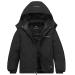 FARVALUE Boys Waterproof Ski Jacket Windproof Winter Coat Warm Snow Coat Outdoor Raincoats with Removable Hood 14-16 Black