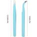 Stainless Steel Nail Art Tweezers Anti Static Straight Curved Head Accurate Manicure Picking Rhinestone Metal Accessory Pick Up Durable and Exquisite (Blue) - Buy Online on SooperMarket.com