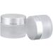 Buy 50ml Matte Glass Cream Cans - 4pc Set with Silver Lids | Ideal for Cosmetics Lotions Essential Oils & Travel | Empty Glass Containers - Buy Online on SooperMarket.com