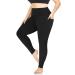 TNNZEET Leggings Large Sizes Women with Pockets High Waist Black Plus Size Leggings for Sports Gym 3XL A-black