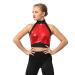Sequin Crop Top for Womens Mid Length Just for Kix Dance Costume Medium Red